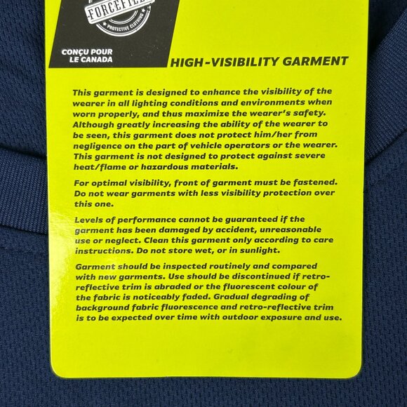 Safety Shirt Mens‎ XL Long Sleeve Reflective Jersey Navy Green Pepsi - Picture 11 of 14